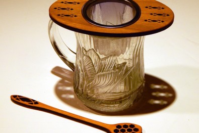 Tea strainer and honey stick
