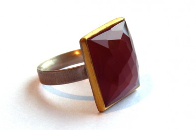 Square Carnelian Ring