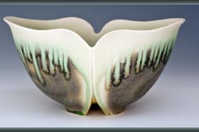 Rose Petal Bowl in Smokey Jade